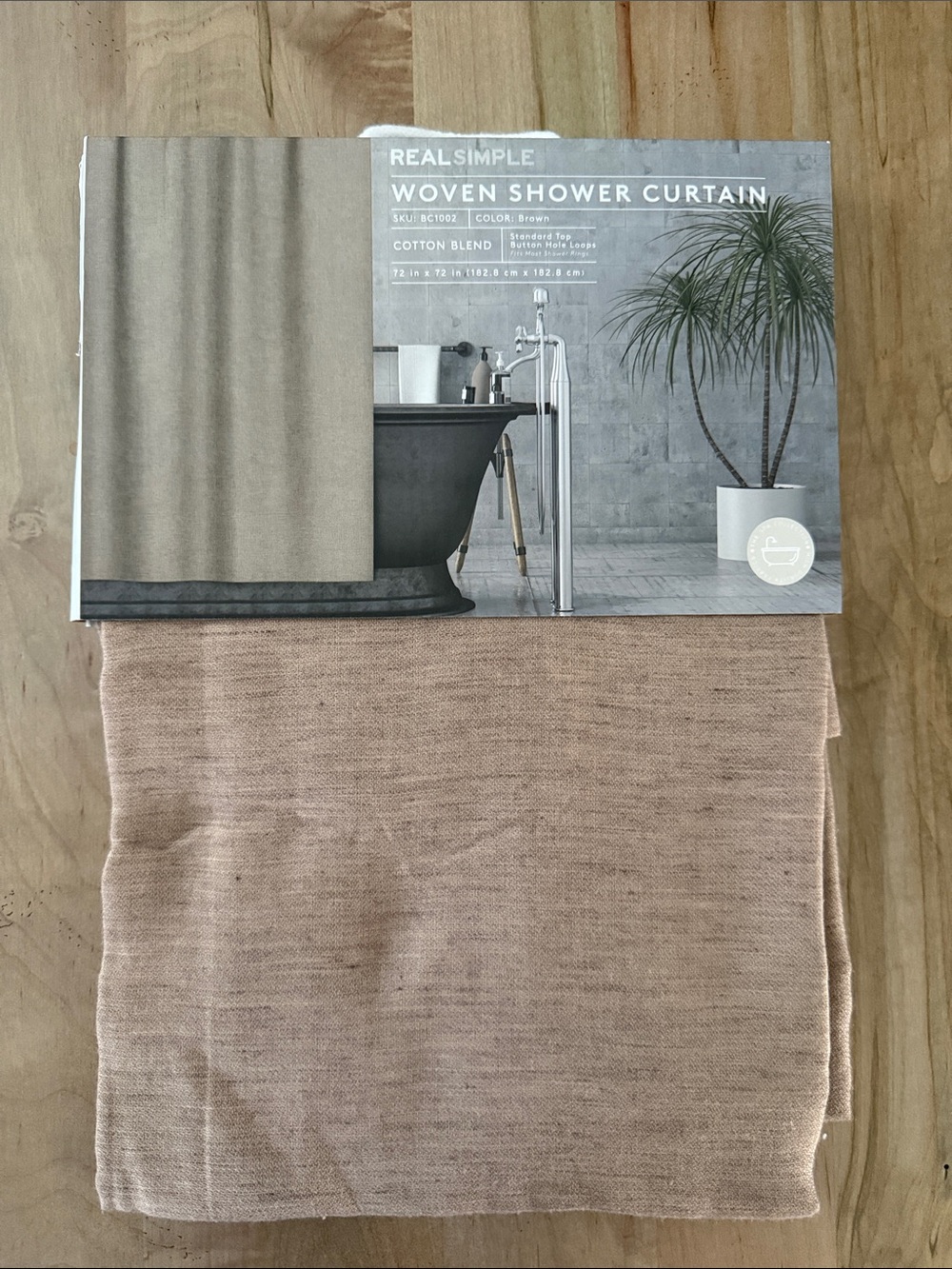 Real Simple Woven Shower Curtain in Warm Brown